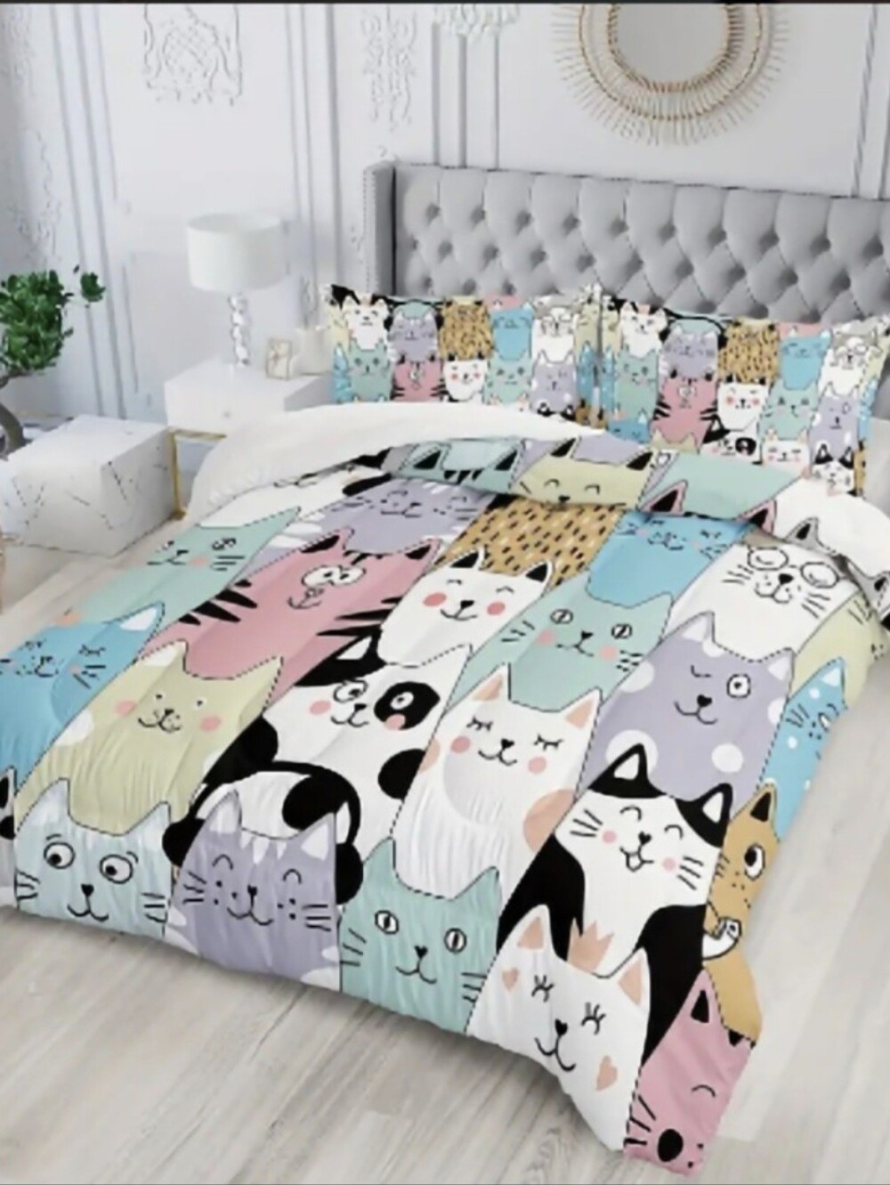 NWT Twin XL 3 Piece Cat Themed Comforter Set